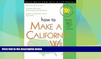 Big Deals  How to Make a California Will (Self-Help Law Kit with Forms)  Best Seller Books Best