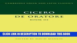 [Free Read] Cicero: De Oratore Book III Full Online