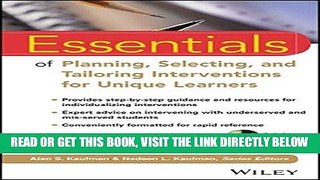 [Free Read] Essentials of Planning, Selecting, and Tailoring Interventions for Unique Learners
