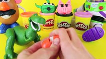 Play Doh Kinder Surprise Eggs Toy Story Hamm, Mr Potato Head, Zurg Surprise Eggs with Rex and Buzz