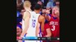 Sixers Fan gives Russell Westbrook the finger 10-26-16 fan flips off double bird westbrook