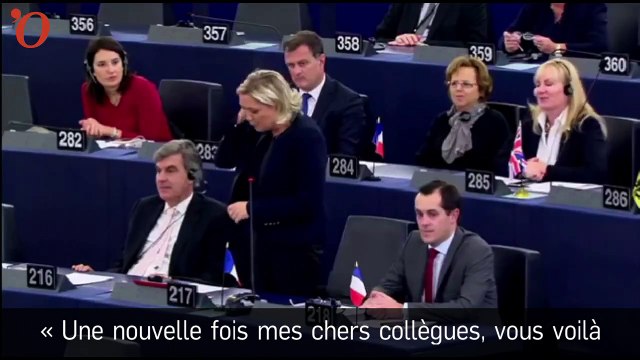 Le discours musclé de Marine Le Pen au Parlement européen