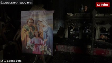 Irak : dans les ruines d'une église brûlée par Daech