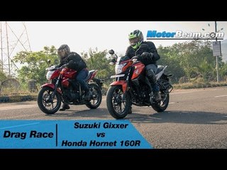 Suzuki Gixxer vs Honda CB Hornet 160R - Drag Race | MotorBeam