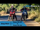 Pulsar RS 200 vs Pulsar AS 200 - Drag Race | MotorBeam