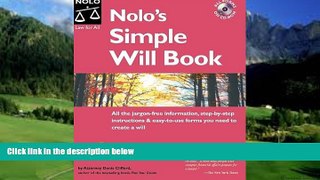 Big Deals  Nolo s Simple Will Book 6th Edition  Full Ebooks Most Wanted