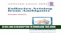 [EBOOK] DOWNLOAD Fallacies Arising from Ambiguity (Applied Logic Series) READ NOW