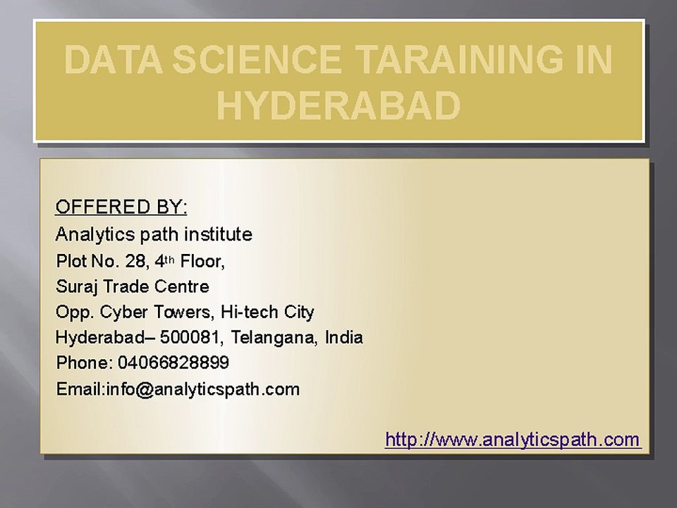 Data science training in hyderabad