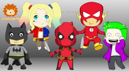 Learn Colors With Surprise Eggs - Deadpool, Batman, Harley Quinn, Joker, Flash Eggs - Little Lion Tv