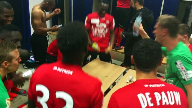 La joie contagieuse des Guingampais dans le vestiaire après la victoire face à Bastia au pénalty !