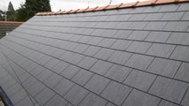 NEW SLATE ROOF INSTALLED ON TERRACED HOUSE IN CAERPHILLY SOUTH WALES