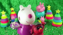 Peppa Pig unboxing Play Doh Christmas Gifts and Trees Disney Surprise Toys in Play-Doh Surprise Eggs