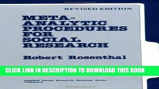 Best Seller Meta-Analytic Procedures for Social Research (Applied Social Research Methods) Free Read