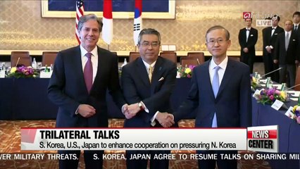 S. Korea, U.S., Japan agree to increase cooperation on pressuring N. Korea
