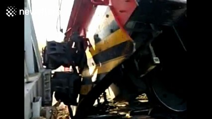 Train derails after crash with lorry