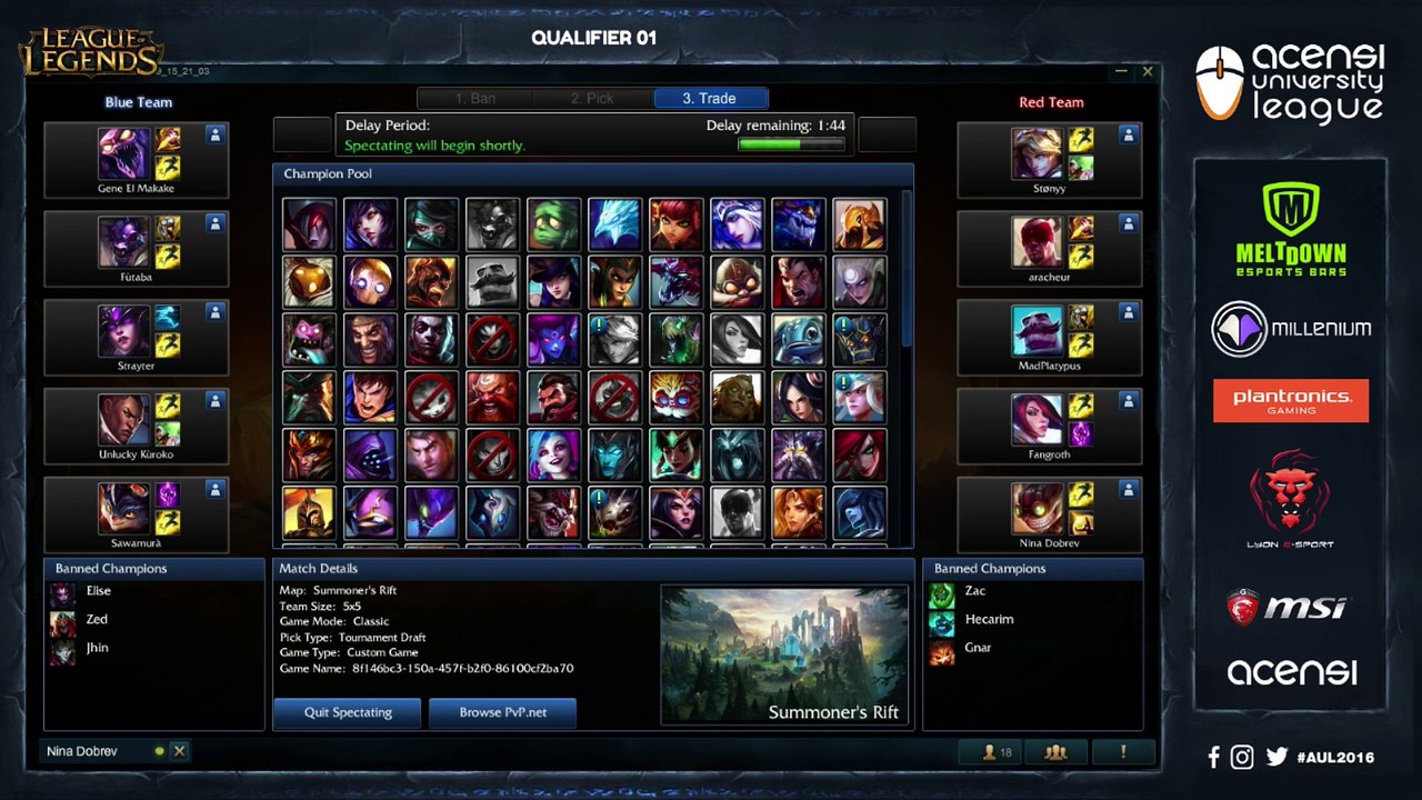 Qualifier #1 - League of Legends - 04/10/16