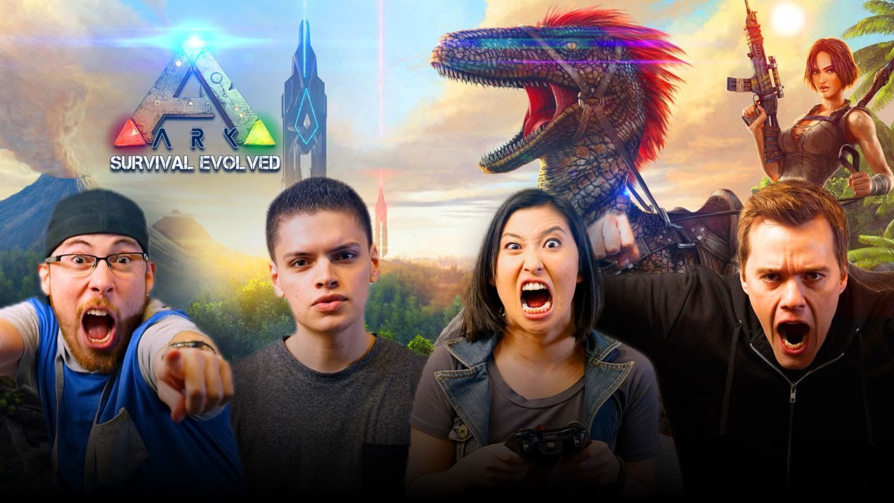 Let's Play ARK SURVIVAL EVOLVED with JoblessGarrett, Erika Ishii, RickyFTW and ArodGamez | Smasher