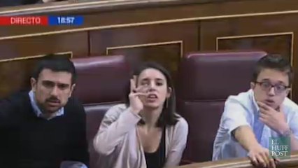 El gesto de Irene Montero a Rafael Hernando