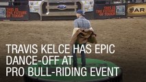Travis Kelce Has Epic Dance-Off at Professional Bull-Riding Event