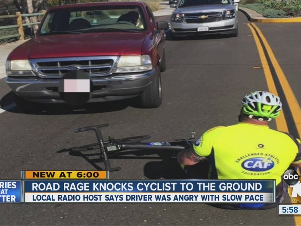 Angry driver knocks down bicyclist during charity race