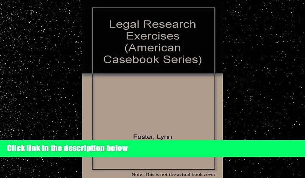 Books to Read  Legal Research Exercises (American Casebook Series)  Full Ebooks Most Wanted