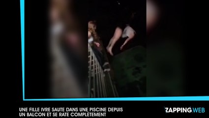 Ivre, elle plonge dans la piscine et se rate complètement