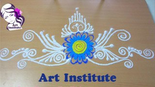 Rangoli designs with colours simple and easy step by step for Dewali episode #104 by Art Institute