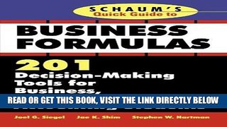 [Free Read] Schaum s Quick Guide to Business Formulas: 201 Decision-Making Tools for Business,