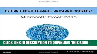Ebook Statistical Analysis: Microsoft Excel 2013 Free Read