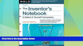 Big Deals  Inventor s Notebook: A Patent It Yourself Companion  Best Seller Books Best Seller