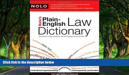 Big Deals  Nolo s Plain-English Law Dictionary  Best Seller Books Most Wanted