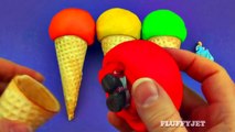 Learn Colors with Play Doh Ice Cream Cone Surprise Toys for Children Dora Minions Nemo Inside Out - k56