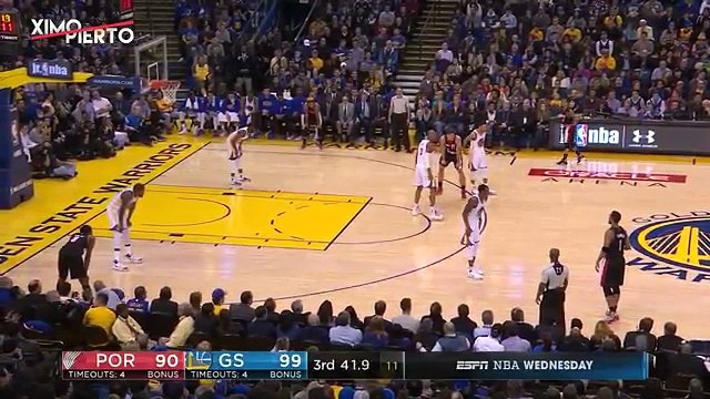 Meyers Leonard Dunks on Stephen Curry | Blazers vs Warriors | January 4, 2017 | 2016 17 NB