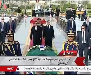الرئيس السيسي يضع إكليل زهور على نصب شهداء الشرطة فى الاحتفال بعيدهم