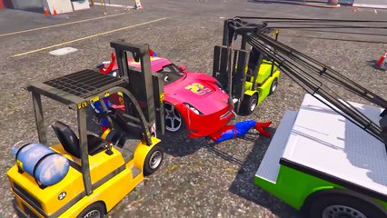 Train and Lightning Mcqueen in Spiderman Cartoon Cars for Kids Nursery Rhymes Songs