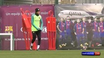 El sexy baile de Neymar en el entrenamiento del Barcelona • 2017