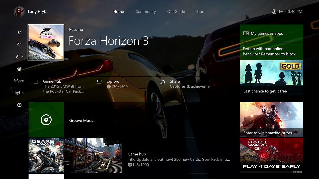 Présentation de la mise à jour "Creators Update" de la Xbox One