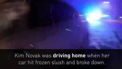 Woman narrowly escapes from burning car in Washington