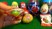 18 surprise eggs blind bags toy figure cars spider-man spongebob