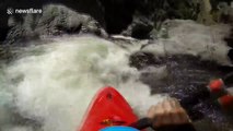 Kayaker plunges down 35 ft waterfall