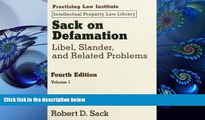 READ book Sack on Defamation: Libel, Slander   Related Problems 2 VOLUME SET (Practicing Law