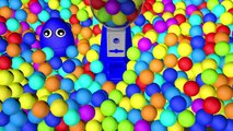 Gumball Machine 3D Color Balls Basketball Ball Pit Show for Kids to Learn Colours with Egg Surprise