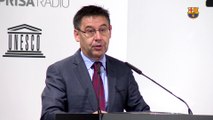 Bartomeu takes part in presentation of the campaign to fight racism, 'No respect, no game'