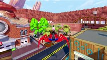 The Wheels On The Bus Go Round & Round Nursery Rhymes | Spiderman And Hulk, Groot Super Heroes Fun