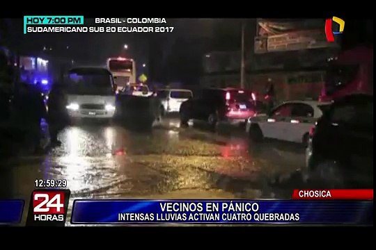 Intensas lluvias activan cuatro quebradas en Chosica