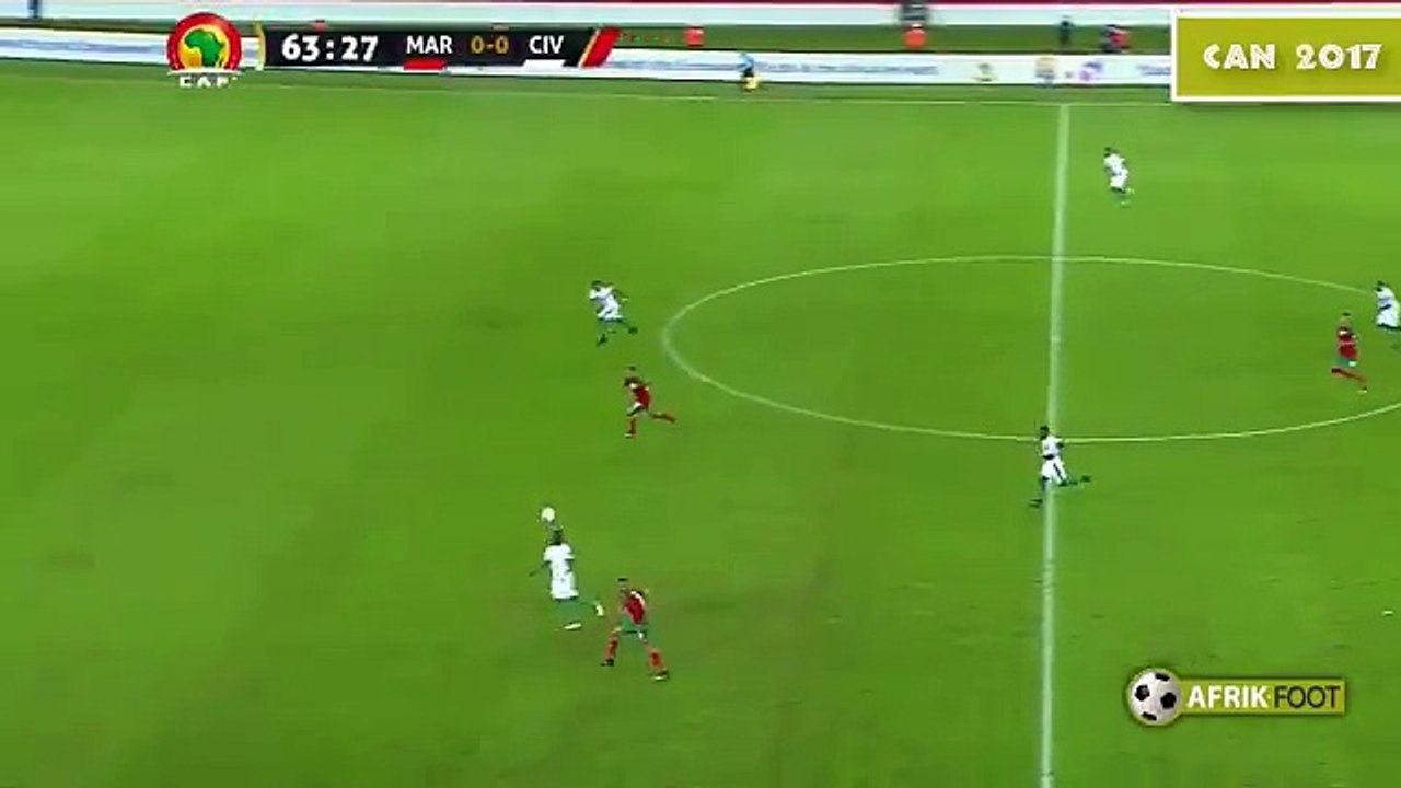 but d'Alioui lors de la C  A  N  Maroc vs Côte d'Ivoire 24 01 2017
