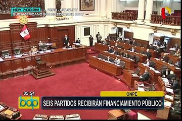 ONPE: seis partidos políticos recibirán financiamiento público