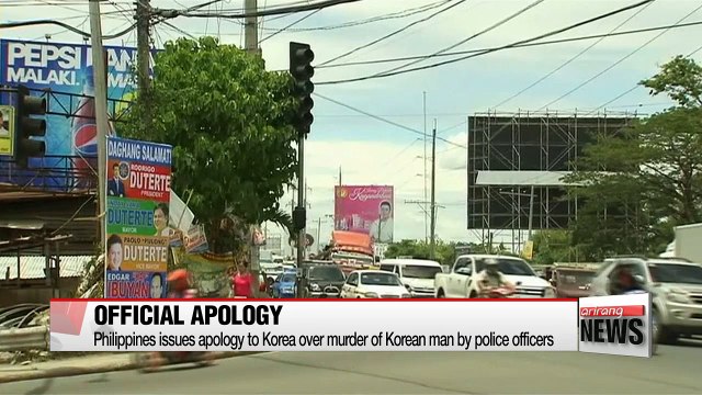 Philippines issues apology to Korea over murder of Korean man by police officers