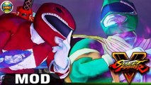 Street Fighter V: Red Ranger vs Green Ranger (Ryu vs Bison) Gameplay PC Mod