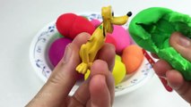 Play Doh Ice Cream Surprise Eggs, Mickey Mouse, Donald Duck Minnie Mouse Daisy Duck Pluto Goofy Toys